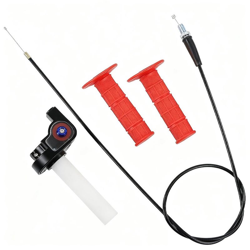 Off-road motorcycle/ATV/beach vehicle modification 110-250cc large throttle with visible throttle cable and handlebar rubber sleeves